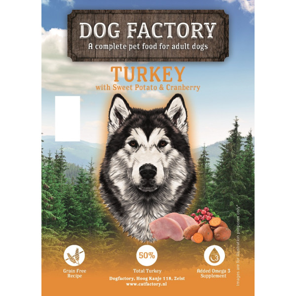 Dogfactory Adult medium Turkey 12 kg
